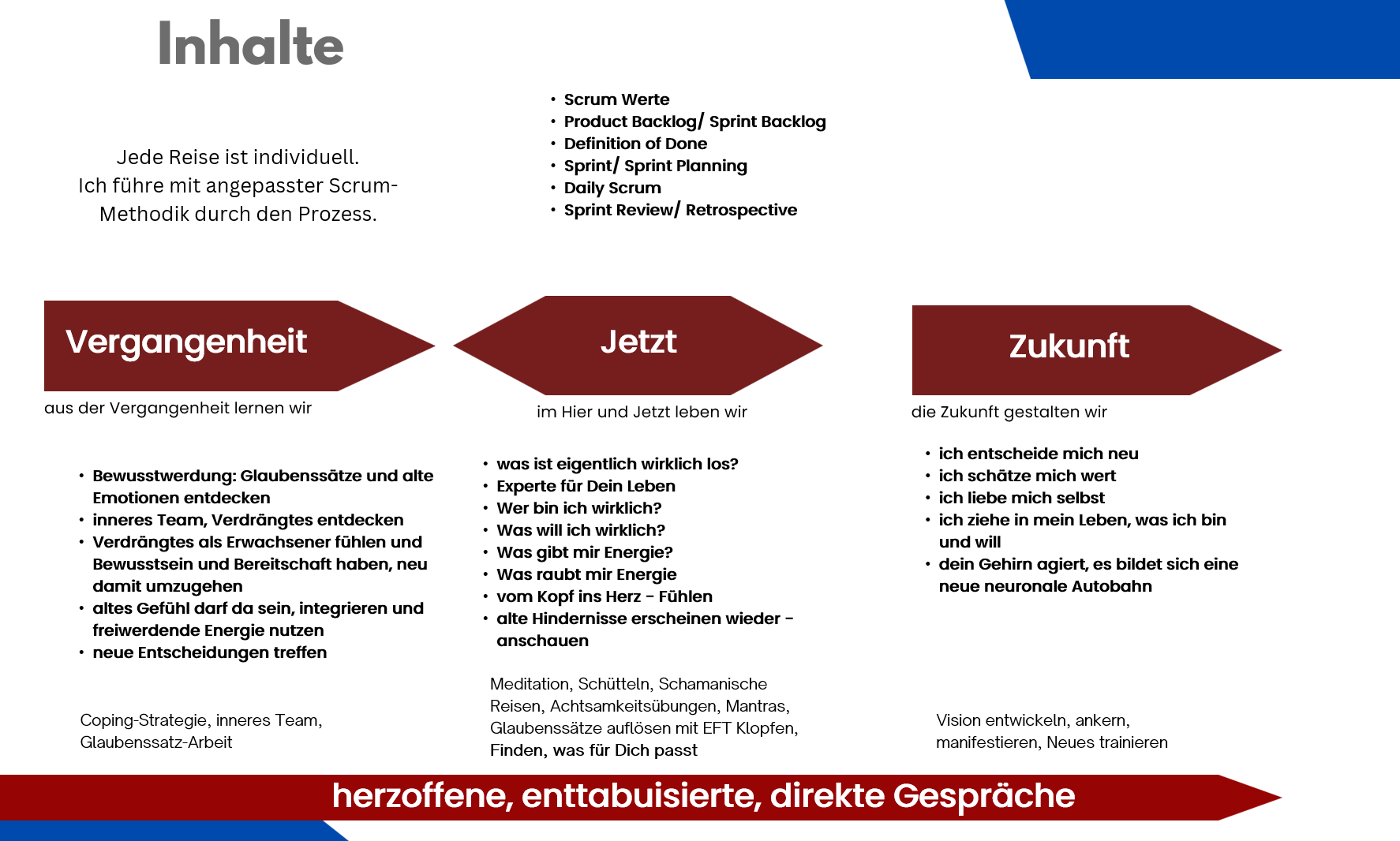 Übersicht Coaching Inhalte Sabine Schumann