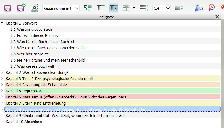 Struktur Buch Das verlorene Selbst tanzt wieder
